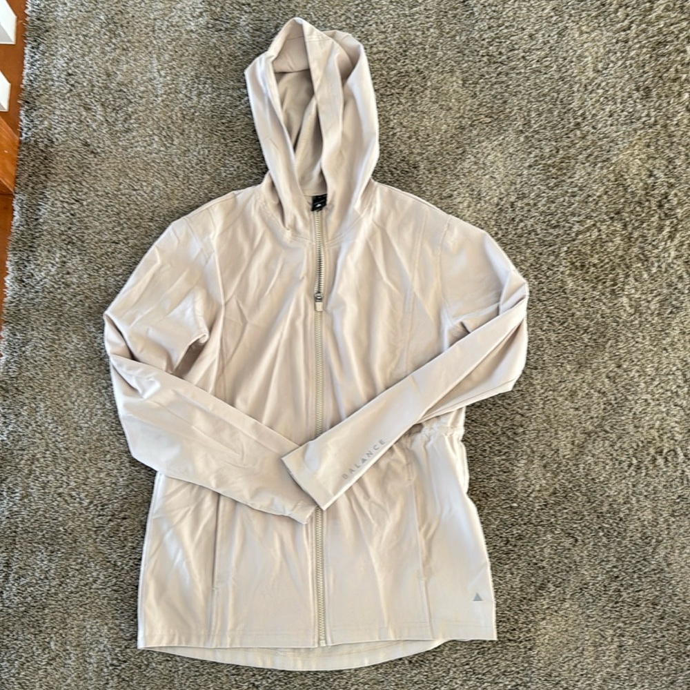 Vitality / Balance Athletica Zip-Up Jacket with Clinched Waist- Tan